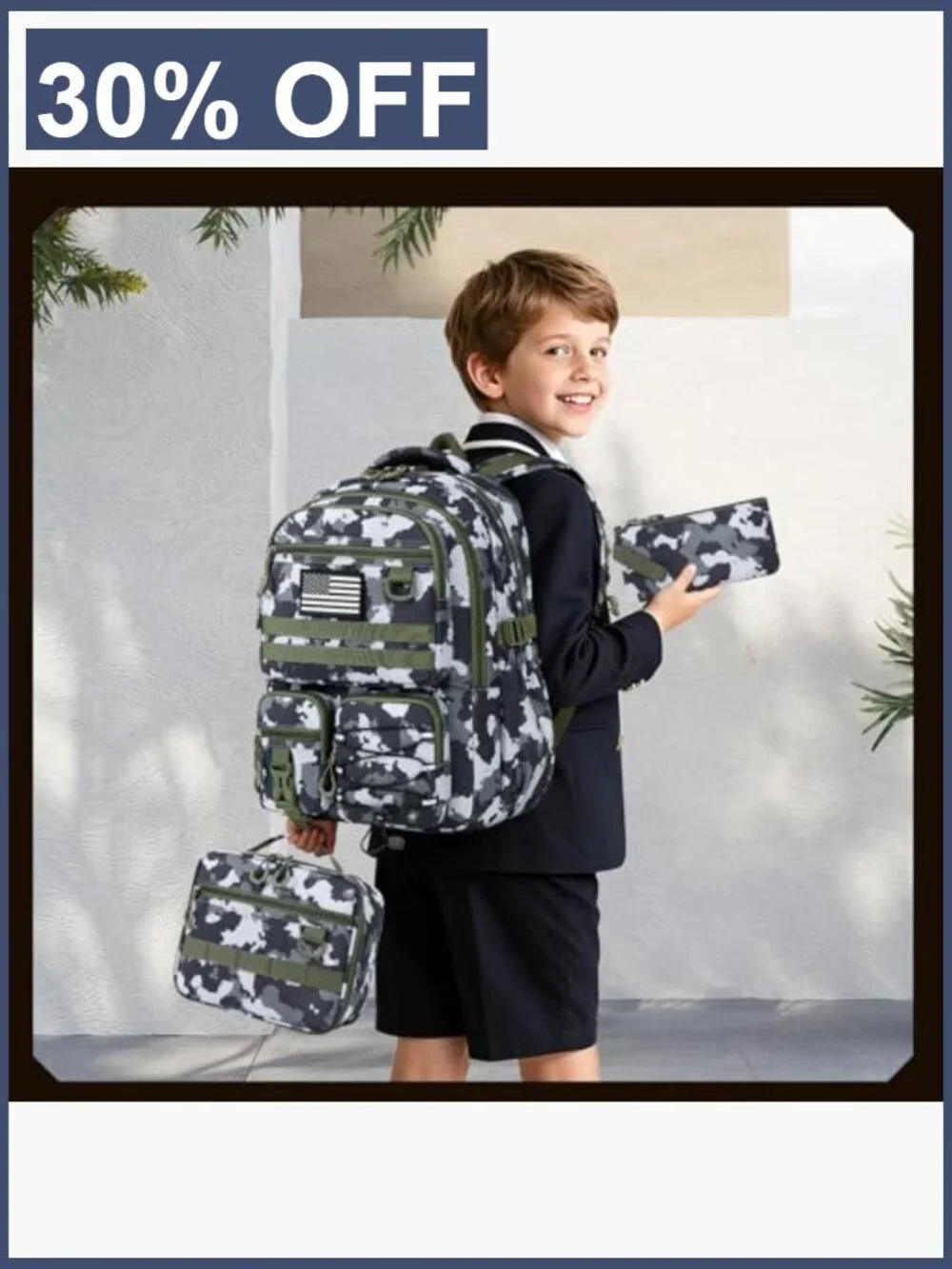 Tactical Military Camo Backpack for Teens Men, Waterproof 15.6